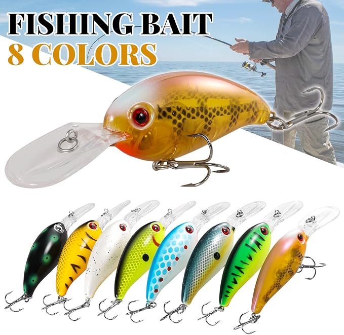 Fishing Lures Shallow Deep Diving Swimbait Crankbait Fishing Wobble Multi Jointed Hard Baits for Bass Trout Freshwater and Saltwater