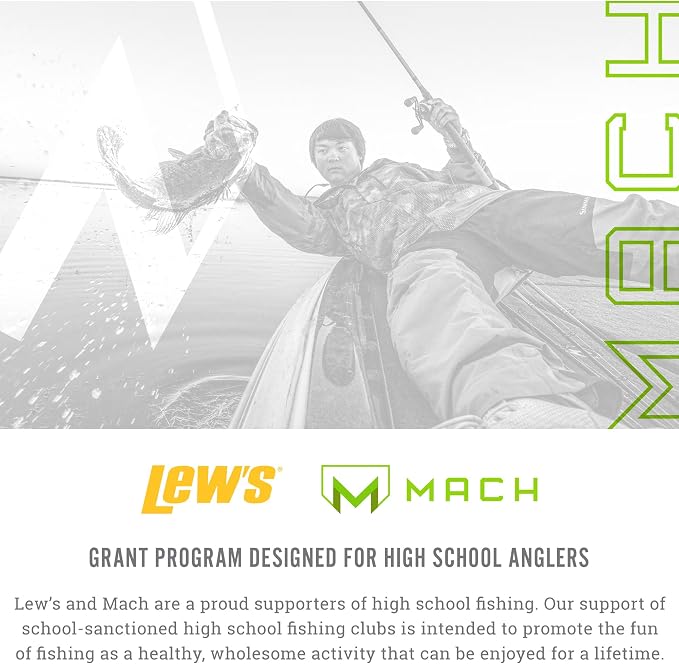 Lew's MACH 1 Spinning Fishing Reel, 9+1 Bearings, Graphite Frame, Speed Gears, Speed Lube, Multi-Disc Drag