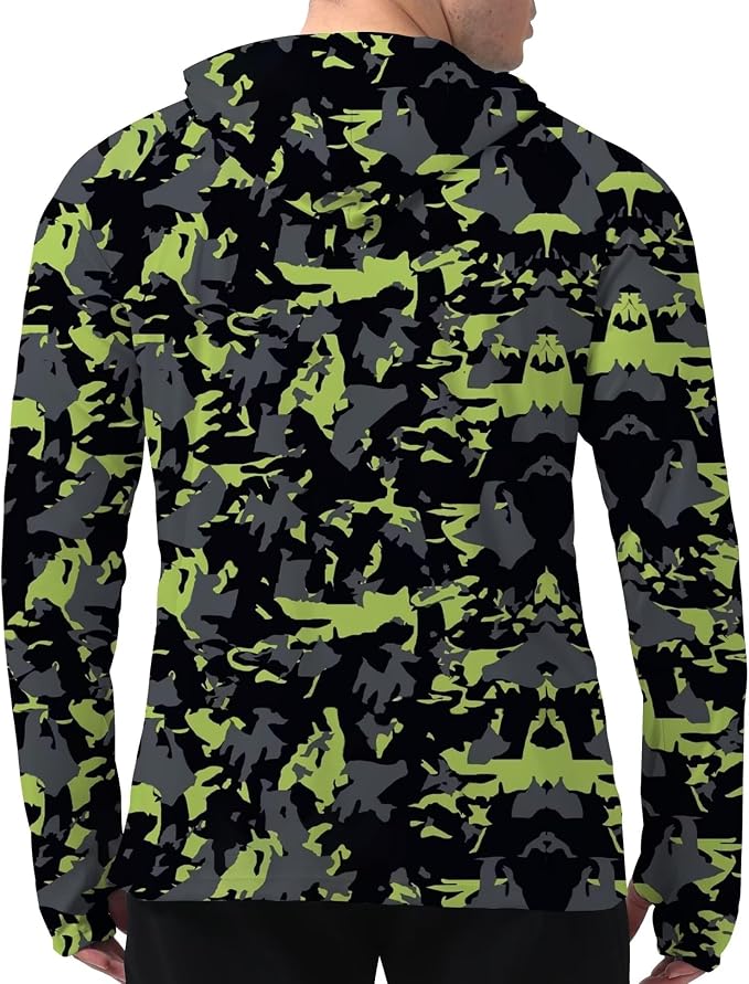 Men's UPF 50+ Sun Protection Hoodie Shirt Long Sleeve SPF Fishing Outdoor UV Hiking Lightweight Shirts