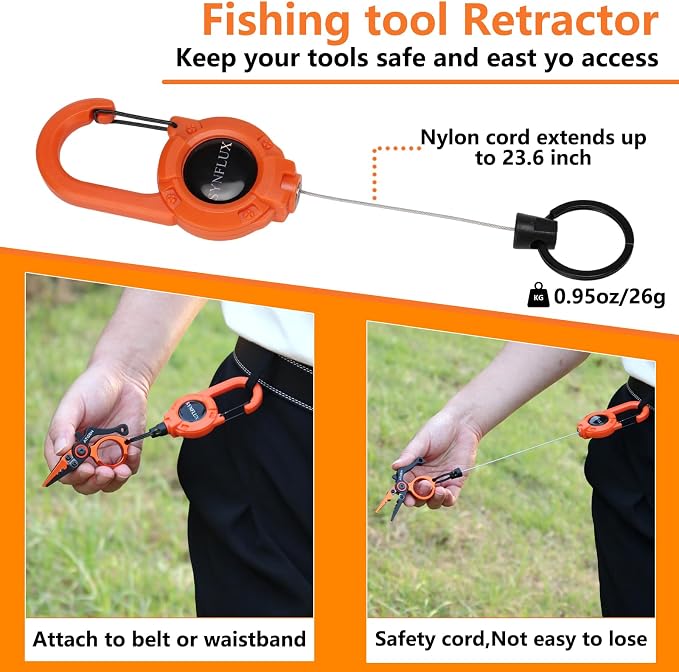 Mini Fishing Pliers Saltwater, Split Ring Tool and Line Cutter | Aluminum stainless handle, Tungsten carbide cutter, Hook remover split ring, Safety lock, Lanyard kit, Saltwater freshwater