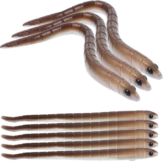 Yardwe Soft Earthworm Fishing Lures 9cm 1. Colorful Soft Worm Baits 10pcs Realistic Bass Trout Bait for Freshwater Fishing