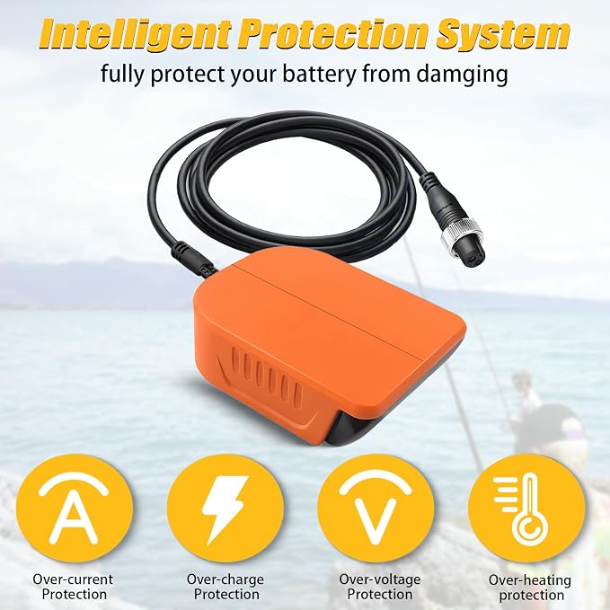 for Dewalt 20V to for Daiwa/for Shimano Electric Fishing Reel Adapter, 14.4V/14.8V Battery Converter for Tanacom/Seaborg/BeastMaster(Adapter Only)