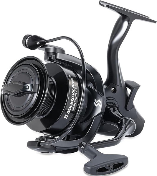 Sougayilang Spinning Reel,33Lbs Max Drag Fishing Reel,Full-Metal Spool+CNC-Machined Crank,for Freshwater Saltwater Bass and Catfish.