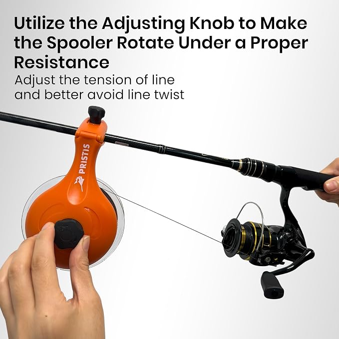 Pristis Fishing Line Winder, Reel Spooler with Unwinding System, Spool Holder with Handhold & Clamps, Anti-Twist Spooling Station, Adjustable Versatile Accessories for Baitcasting and Spinning Reel