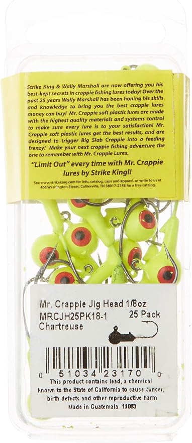 Strike King Mr. Crappie Jig Heads - 25 Pack