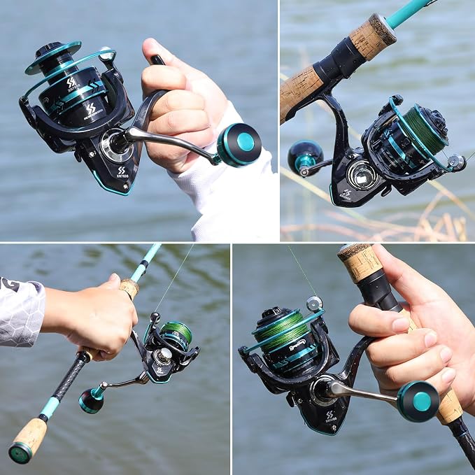 Sougayilang Spinning Reels Light Weight Ultra Smooth Powerful Fishing Reels Red & Blue & Golden