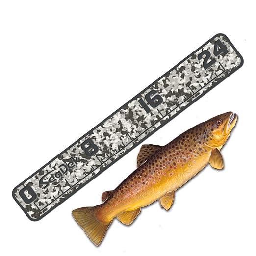 USATuff SeaDek EVA Foam Fish Measuring Ruler for Boat, Fishing, Kayak | Adhesive Backing Peel & Stick - 24" SnowCamo -Darkgray