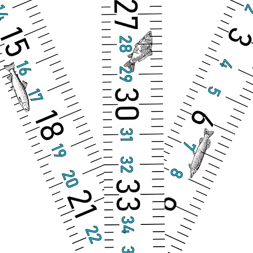 51 Inch Fish Measuring Tape Sticker for Boat 3Pcs Waterproof Self Adhesive Fishing Ruler for Boat Fishing Rod Kayak Accessories Cooler Workbench (White Ruler)