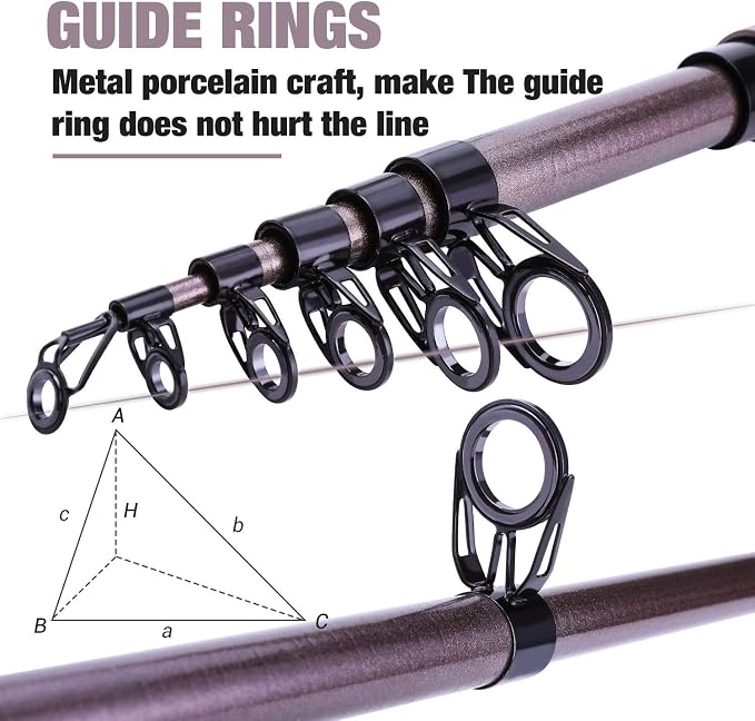Sougayilang Fishing Rod Reel Combinations, 24 Ton Carbon Fiber, Portable Telescopic Fishing Rod Spinning Reels for Travel Saltwater Freshwater Fishing Gifts for People