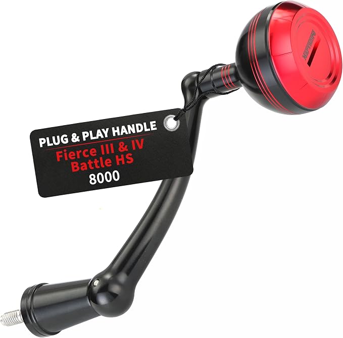 Foldable Power Handle for Penn Fierce III IV, Battle III HS Spinning Reel Replacement Handle (Not for Fierce Live Liner)