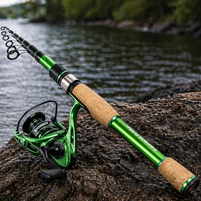 Telescopic Fishing Combo, 6FT/7FT Carbon Fiber Travel Rod with 3000 Spinning Reel for Bass Trout Catfish Freshwater Saltwater