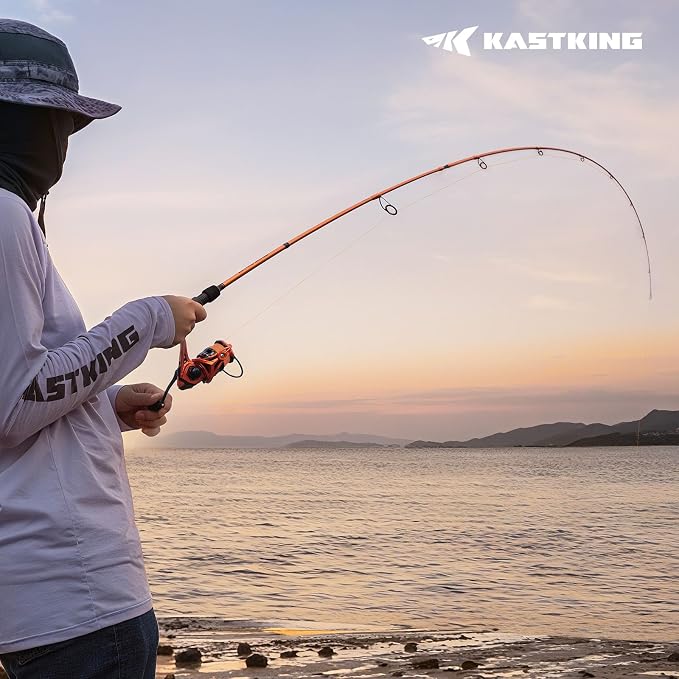 KastKing Lethal Blaze Twin-Tip Fishing Rods, IM6 Graphite Blanks Casting & Spinning Rods, 2-Piece Rod with Extra Tip, PTS Power Transition System, Ideal for Bass, Freshwater & Inshore Fishing