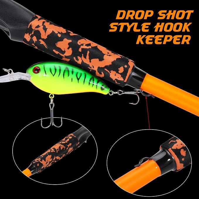 Sougayilang Baitcaster Combo, IM7 Graphite 2Pc Blank Rods,M/MH Power,EVA Handle & Stainless Steel Guides，7.1:1 Gear Ratio, 18LB Drag for Bass, Walleye, Pike