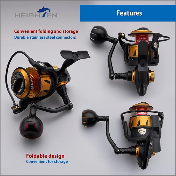 HEIGHTEN Fishing Reel Handle for Penn Spinfisher VI/Slammer III IV/Battle II III DX/Pursuit III IV/Fierce II III