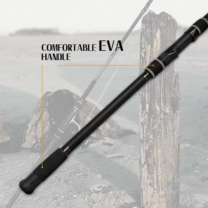 Fiblink Surf Fishing Rod 2 Piece/3 Piece Portable Travel Spinning Rod Saltwater Surf Rod (9'/10'/10'6"/12')