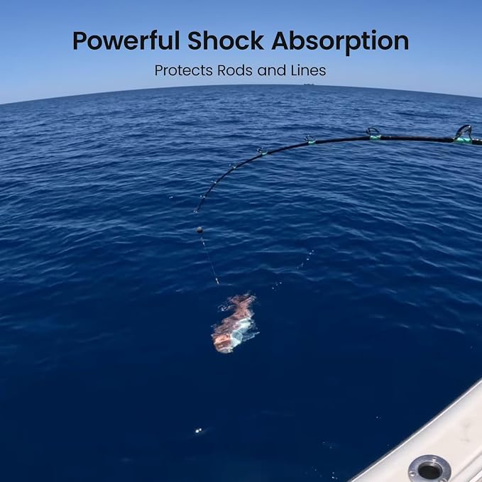 KANAMA Fishing Shock Leader 2pcs Buffer Leader Line, Ultra-Transparent, Bite-Resistant Fluorocarbon & PU, Powerful Shock Absorption, Saltwater/Freshwater Fishing Leader for Tuna, Marlin, GT & Big Game