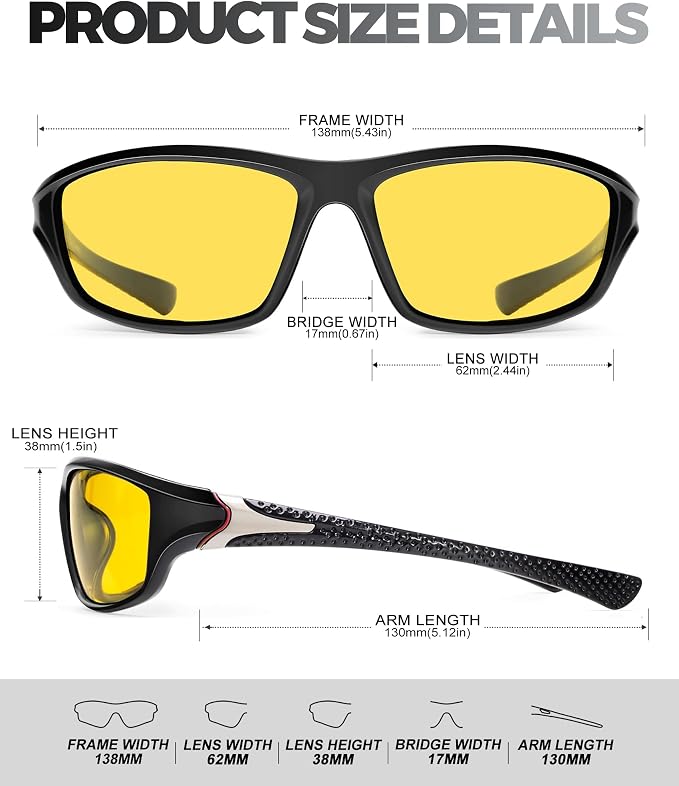 Polarized Sunglasses Men Sports Sunglasses for Men UV400 Sunglasses for Driving Golf Cycling Fishing Running