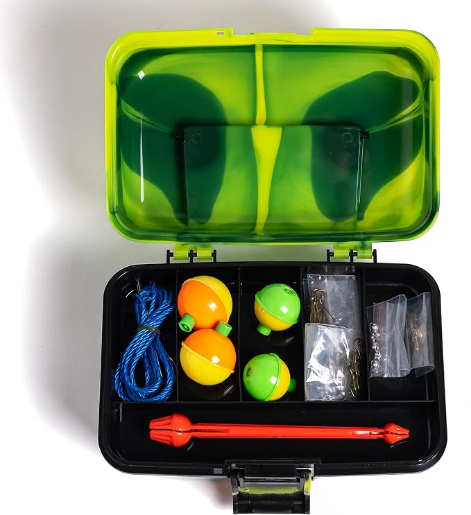 Catch Co Mystery Tackle Box Bank Fishing Essentials - 88 Pieces - Small Tackle Box