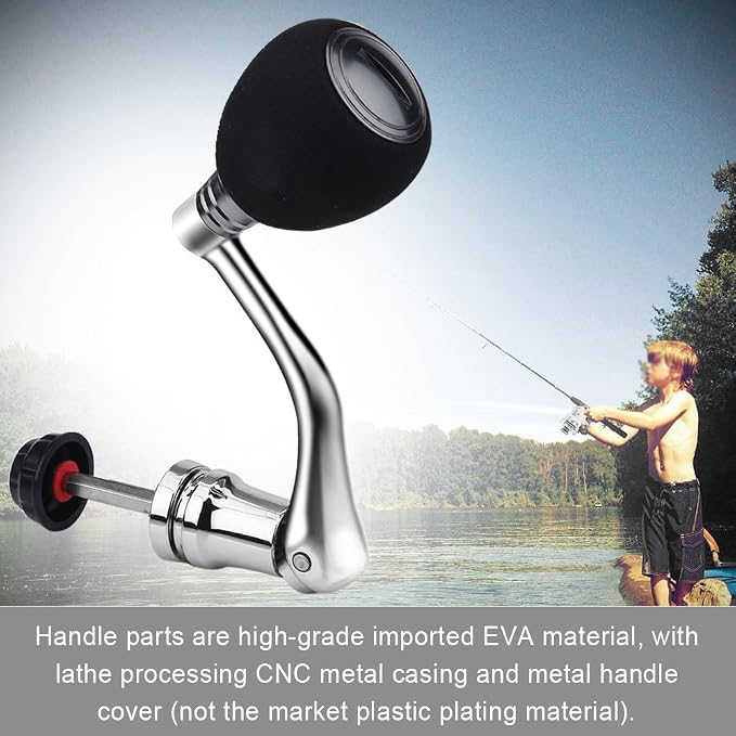 Tbest Fishing Spinning Reel Handle Metal Rocker Arm Reel Replacement Power Handle Grip