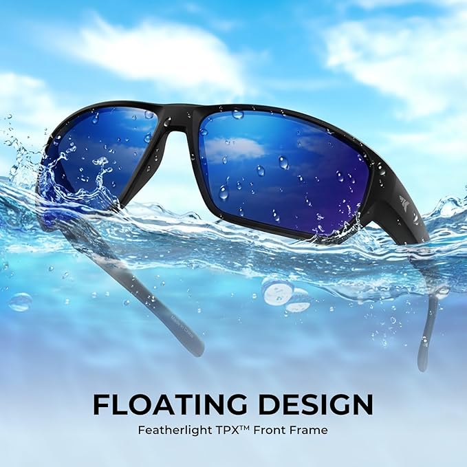 KastKing Merced Floating Polarized Sports Sunglasses, With PuriVex Protective Lens Coating, Lightweight TPX Frame, Men Women