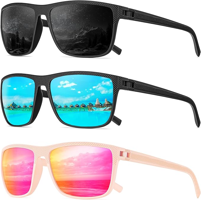 Polarized Sunglasses Men, Mens Sunglasses Polarized UV protection Lightweight Sun Glasses for Driving Fishing Golf