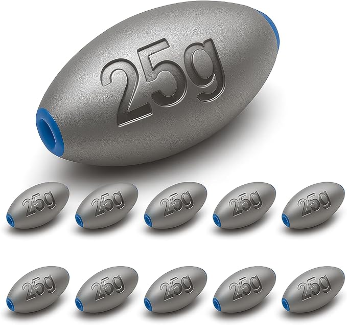 Egg Sinkers Fishing Weights – Lead Oval Sliding Sinkers for Catfish, Bass & Surf Fishing, No-Snag Smooth Hole Design, Heavy Fishing Weights for Bottom Rigs in Lakes, Rivers & Beach