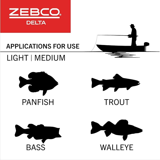 Zebco Delta Spincast Reel and Fishing Rod Combo, Instant Anti-Reverse Clutch, Changeable Right- or Left-Hand Retrieve, Pre-Spooled with Zebco Fishing Line