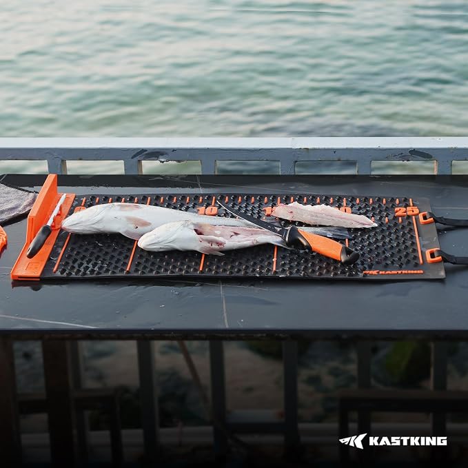 KastKing EZ Fillet Fish Fillet Mat, Anti-slip Texture With 25" Integrated Ruler, Extended Dimensions, Easy to Clean Material, Portable Storage, Fish Cutting Board