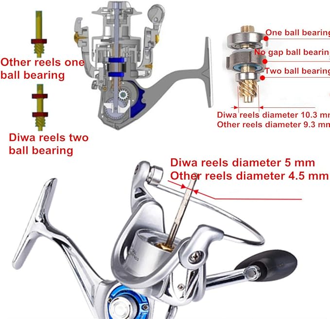 Diwa Spinning Fishing Reels for Saltwater Freshwater 3000 4000 5000 6000 7000 Spools Ultra Smooth Ultralight Powerful Trout Bass Carp Gear Stainless Ball Bearings Metal Body Ice Fishing Reels