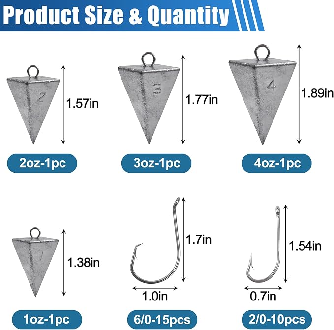 Surf Fishing Tackle Kit Surf Fishing Rigs Double Hook Bottom Rigs Hi-Lo Rig Fishing Leader Rig Pier Fishing Catfishing Bottom Fishing Beach Ocean Saltwater Fishing Rigs