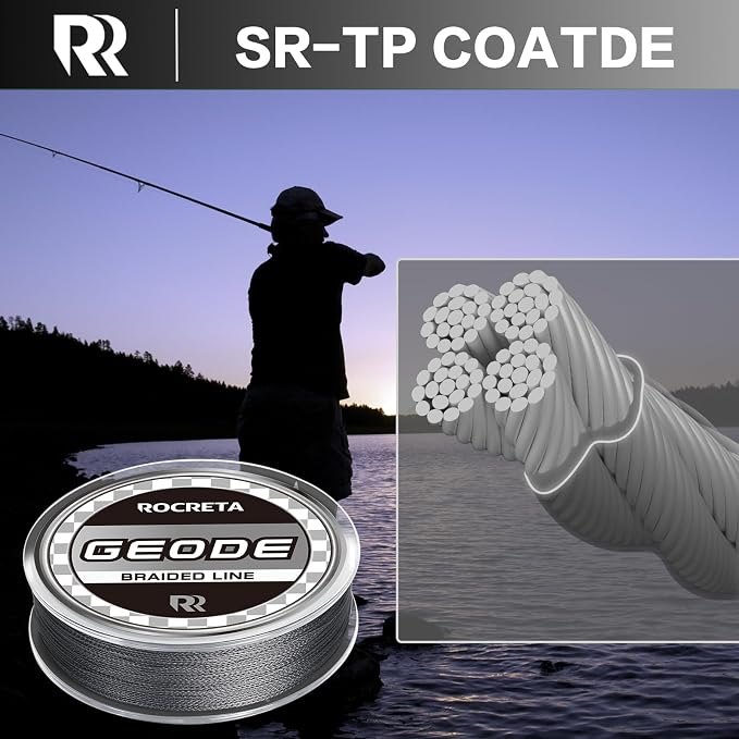 Geode Braided Fishing Line, Super Strong Power Braid Lines for Saltwater and Freshwater Fish 8-50lb, 150yds/300yds/500yds/1000yds