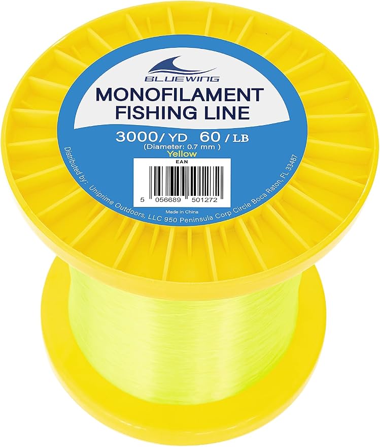 BLUEWING Monofilament Fishing Line Clear Mono Fish Wire Thin Diameter String 6-400 lbs, 50-3000 Yards