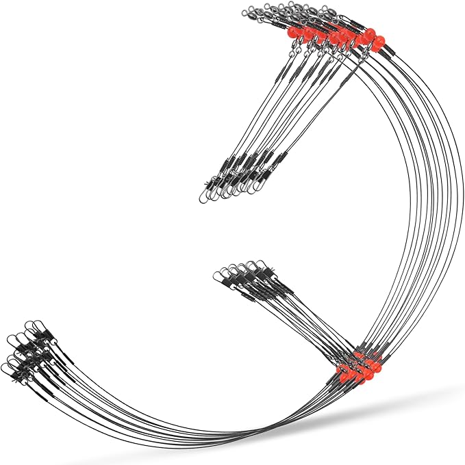 Fishing Leaders Saltwater Tackle Rig Surf Fishing Rigs with Swivel Snaps High Strength Wire Leader Bottom Rigs Fishing Gear Equipment for Lures Bait Hooks