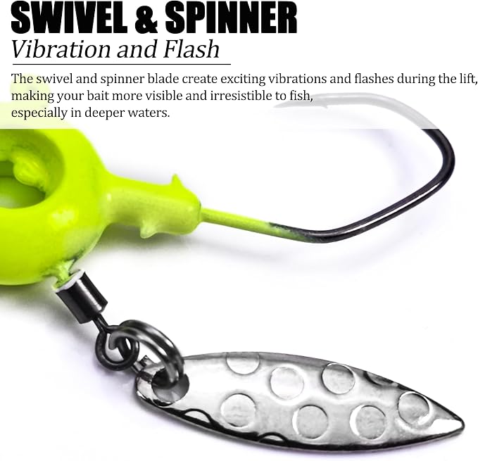 30 Pcs Crappie Jigs Heads Kit, Scent Holder Underspin Fishing Jig Heads Hooks Lures for Freshwater Saltwater, Swimbait Jigheads with Spinner Blade for Crappie Bass Trout Walleye 1/8oz, 1/16oz