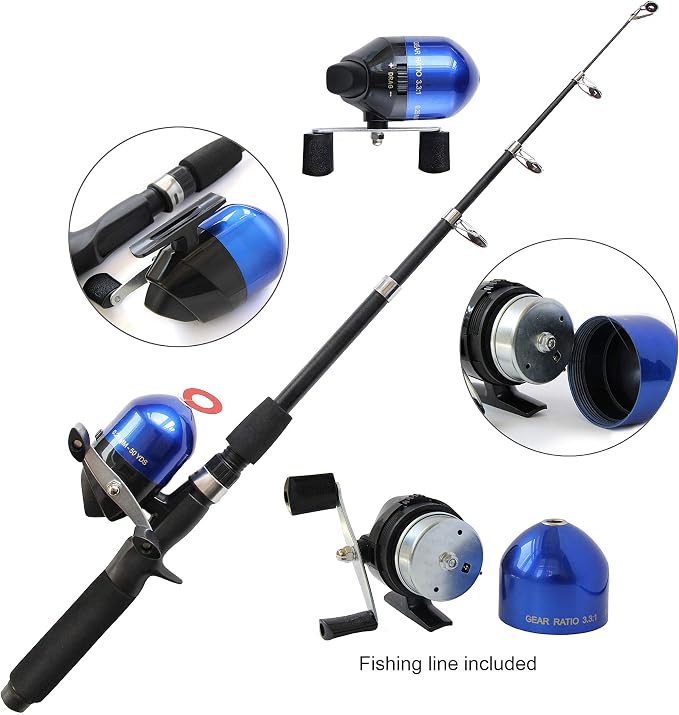 Kids Fishing Pole Spincast Youth Fishing Pole Tackle Box - with Net,Travel Bag,Rod and Reel Kit for Boys and Girls, Youth or Beginner’s
