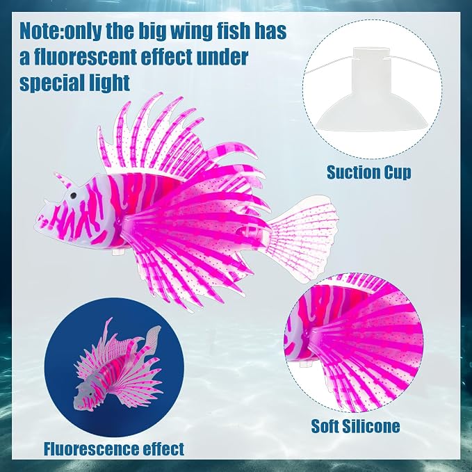 Weewooday 7 Pieces Artificial Fish Colorful Fake Fish Glowing Effect Aquarium Decor Floating Ornament for Tank Decoration (Elegant Color)
