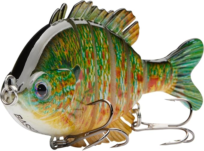 BASSDASH SwimPanfish Multi Jointed Panfish Bluegill Swimbaits Hard Topwater Bass Lures Fishing Lure Crank Saltwater 3.5in/0.85oz