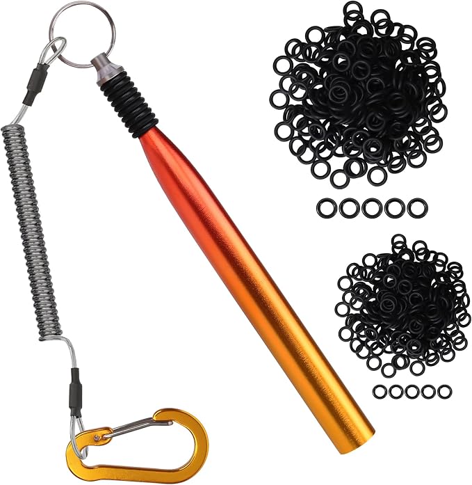 TRUSCEND Gradient Fishing Wacky Rig Tool with Silicone O Rings 210Pcs for 3"-4" and 5"-7" Fishing Worm Lures, Ultra-Smooth Downriggers Tube for Easy Installation and Great Protection of Stick Bait N1