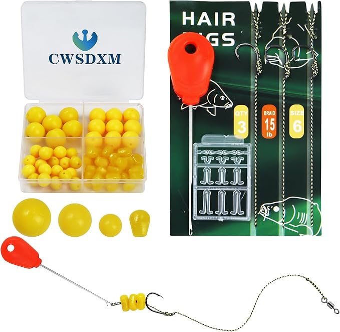 CWSDXM Carp Fishing Hair Rigs Baits Carp Rigs Kit Fishing Equipment Accessories 70pcs/206pcs