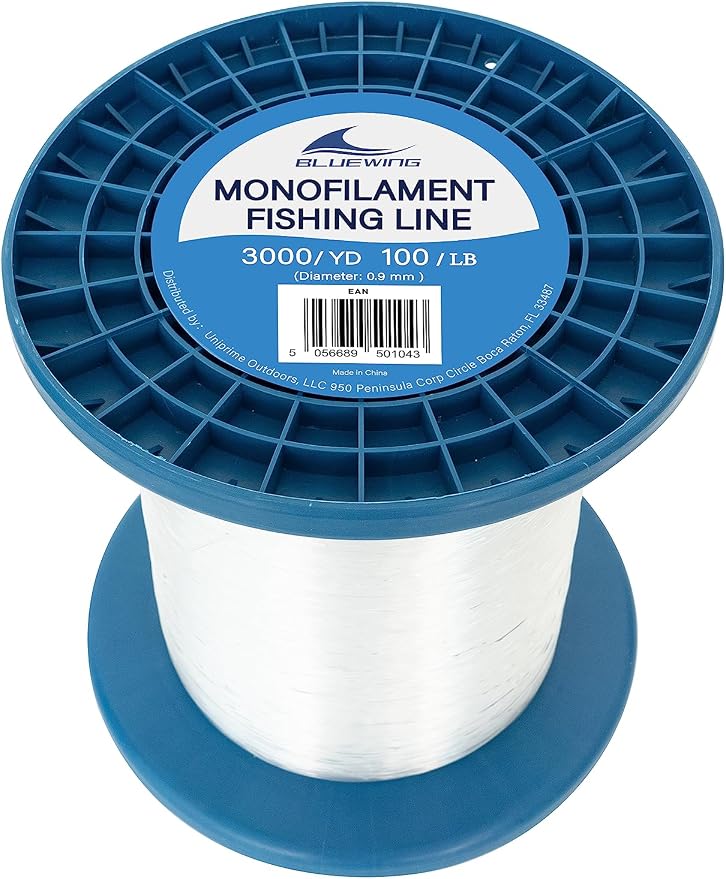 BLUEWING Monofilament Fishing Line Clear Mono Fish Wire Thin Diameter String 6-400 lbs, 50-3000 Yards