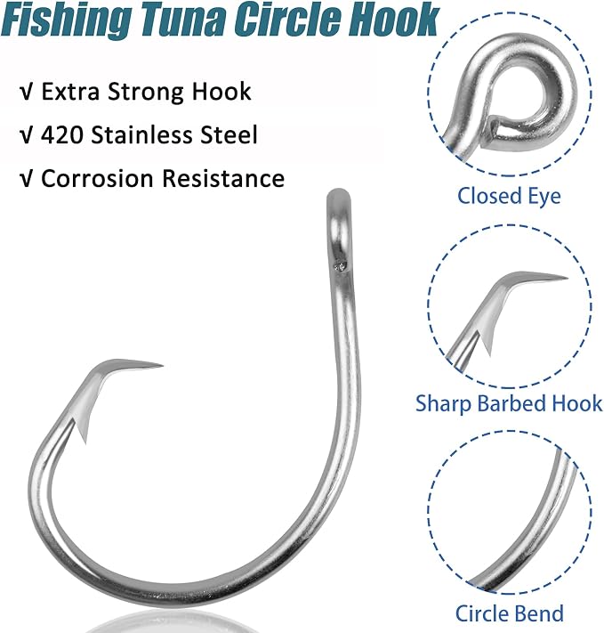 Saltwater Grouper Rigs Carolina & Bottom Surf Fishing Rigs with Egg Sinkers, Circle Hooks for Catfish Redfish Grouper Halibut Striper