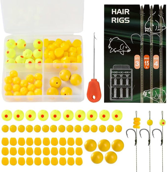 65/215PCS Carp Fishing Rig Kit Hair Rigs Carp Bait Fishing Equipment Accessories #2#4#6#8