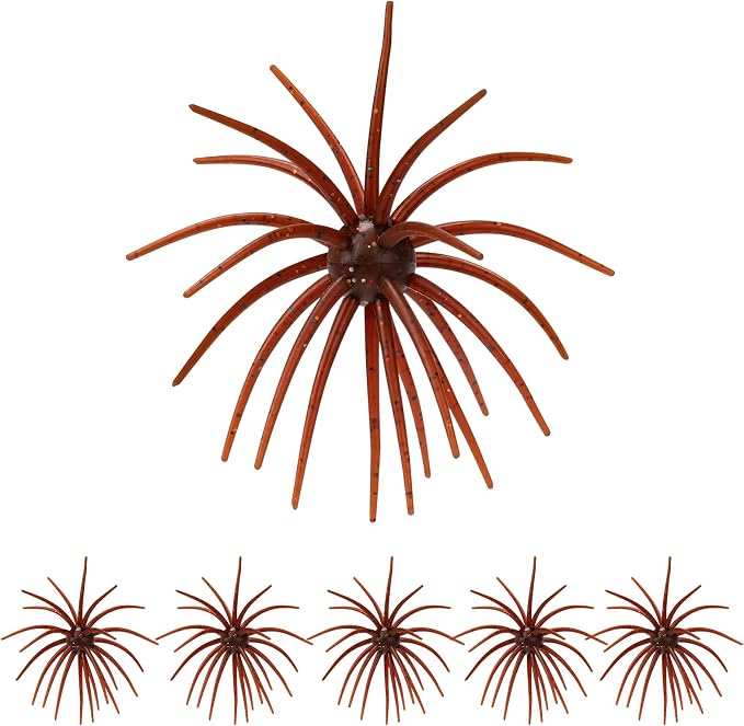 QualyQualy Sea Urchin Soft Lure, Super Durable Tentacle Creature Lure for Bass Pike Trout Fishing Easy Catch Saltwater Freshwater Soft Lures TPE Material