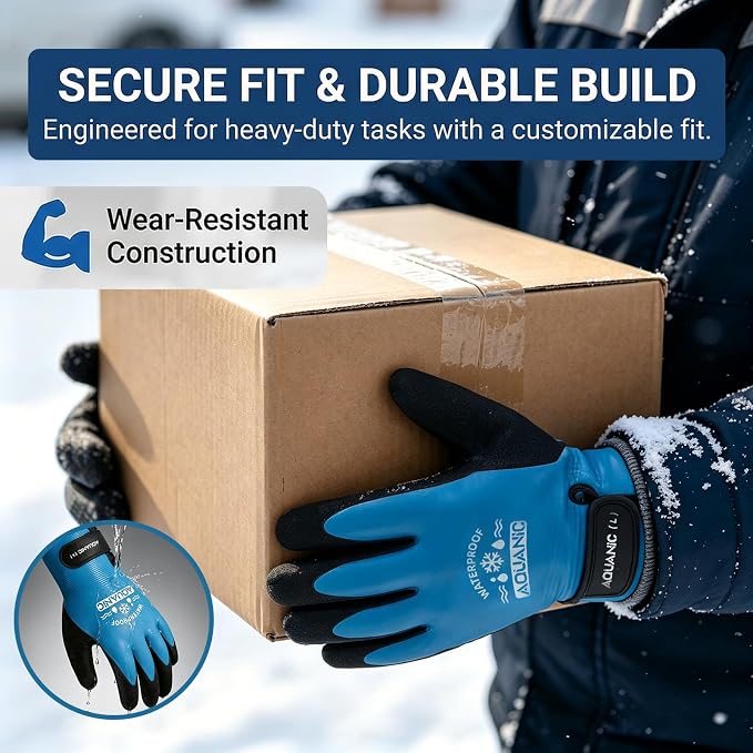 100% Winter Waterproof Gloves for Men and Women, Scratch & Slip Resistant Design for Lobstering, Crabbing, Fishing, Spearfishing, Freediving, Boating and Sailing