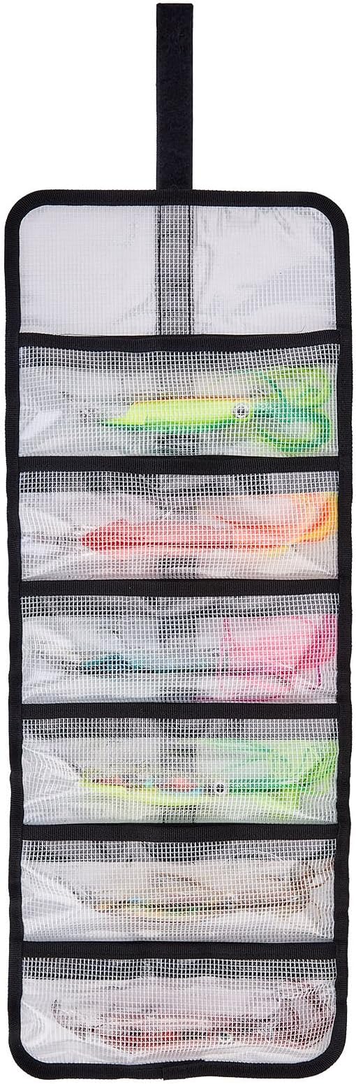 Roll Up Fishing Lure Wraps Set-Durable Lure Bag 6 Pocket PVC Protective Cover Saltwater Hook Covers Fabric Lure Protector Trolling Lure Tackle Box