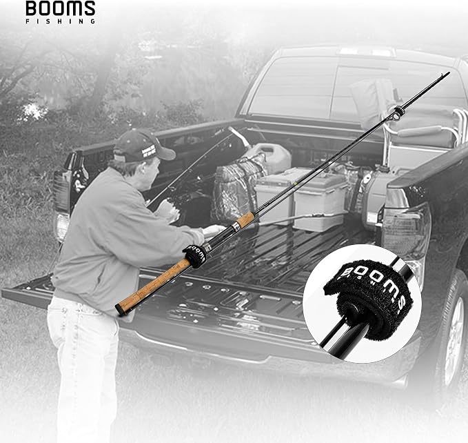 Booms Fishing RS3 Fishing Rod Wrap Pole Straps， Hook & Loop Fishing Rod Belts, Fishing Rod Ties for Casting Rods, Spinning Rods and Fly Rods