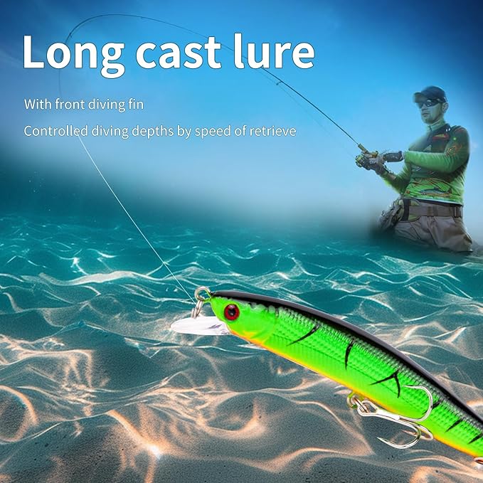 TSKS Fishing Artificial Lures Kit Mixed Including Front Diving Fin Minnow Surface Popper Crank Baits Pencil VIB with Hook and Soft Lures Accessories for Saltwater Freshwater Trout Bass Tackle Gift Set