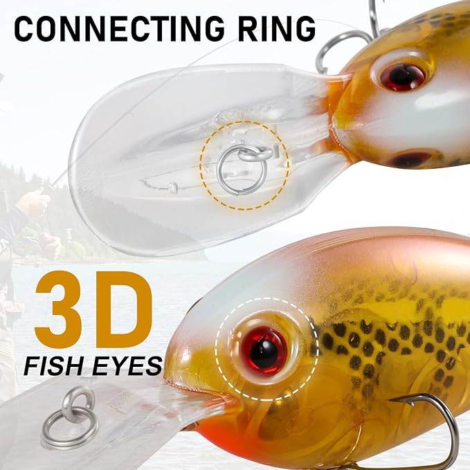 Fishing Lures Shallow Deep Diving Swimbait Crankbait Fishing Wobble Multi Jointed Hard Baits for Bass Trout Freshwater and Saltwater