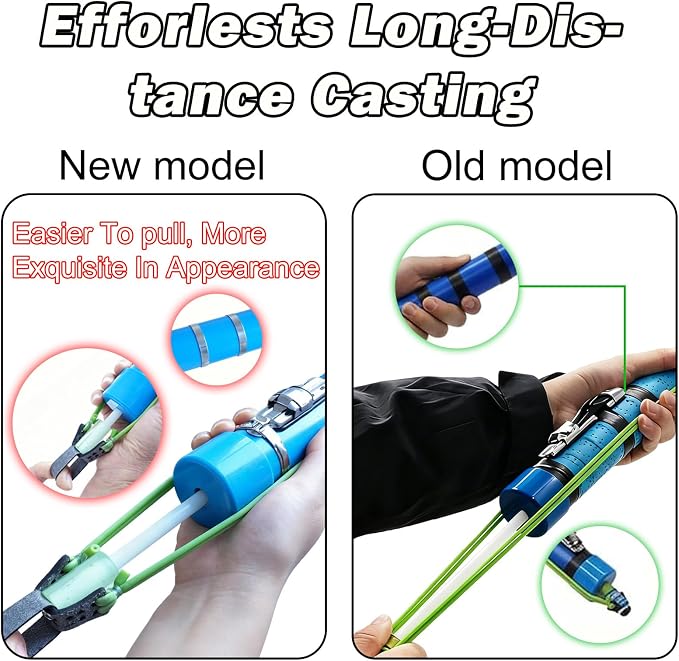 Upgraded Portable Fishing Catapult Rod with Reel, Durable & Lightweight Telescopic Lure & Bait Launcher for Saltwater & Freshwater,