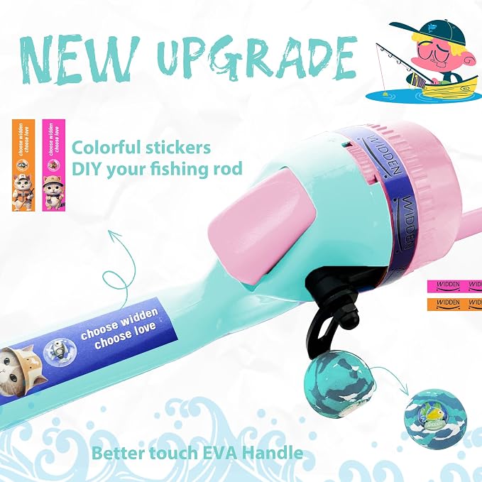 Kids Fishing Pole, Telescopic Fishing Rod, Toddler Collapsible Fishing Rod and Reel Combo with Tackle Box, Fishing Line, Bobber, and Soft Lures for Boy, Girl, Youth, Beginner, Over 4 Years Old